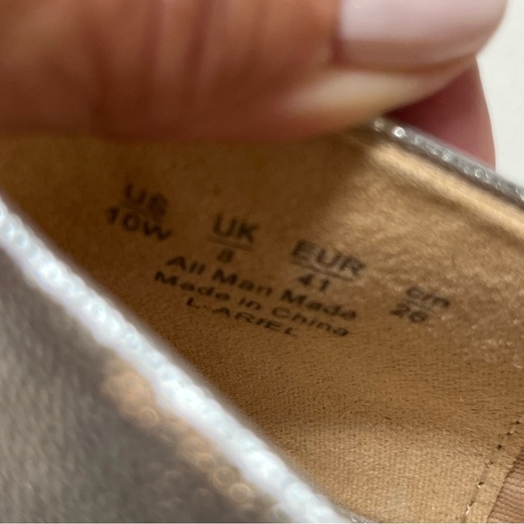 Franco Sarto Ariel Silver Square Toe Ballet Flats 10W - Picture 7 of 10